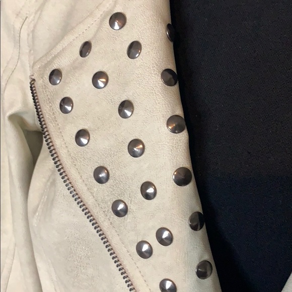 Rhyme & Echo Distressed Vegan Leather Moto Jacket - Picture 2 of 9